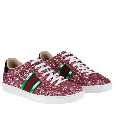 pink glitter gucci sneakers|gucci glitter web sneakers.